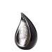 Small Teardrop Brass Urn (Black & Hammered Silver) 